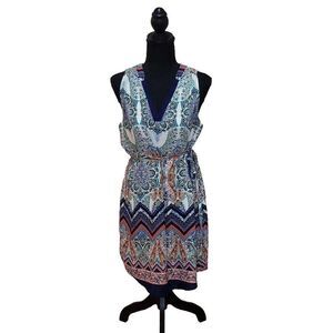 Renee C. Sleeveless V-Neck Sheath Midi Dress